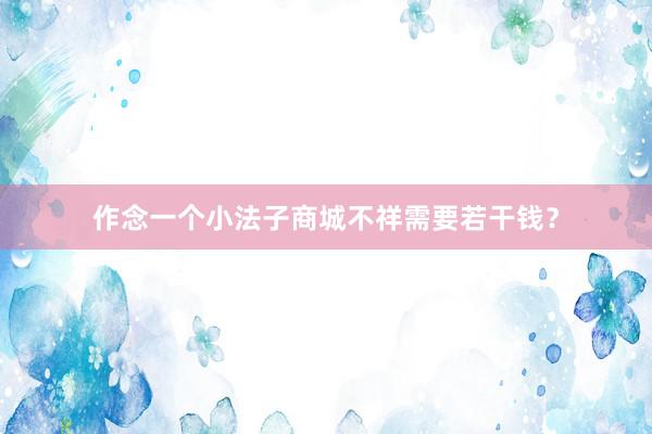 作念一个小法子商城不祥需要若干钱？