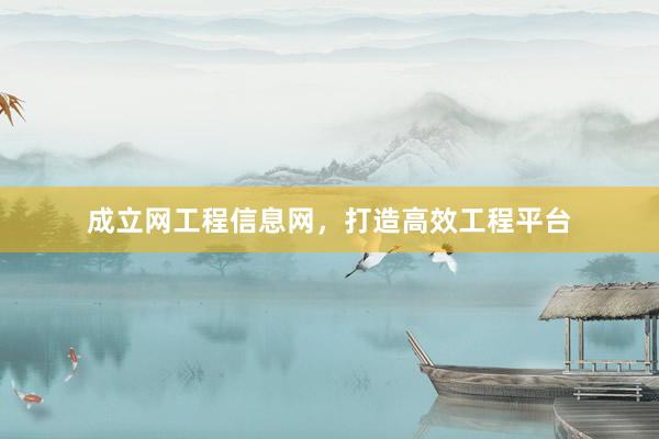 成立网工程信息网，打造高效工程平台